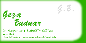 geza budnar business card